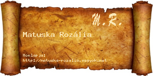 Matuska Rozália névjegykártya